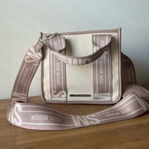 Steve Madden Bwebber Convertible Tote Bag White Pink